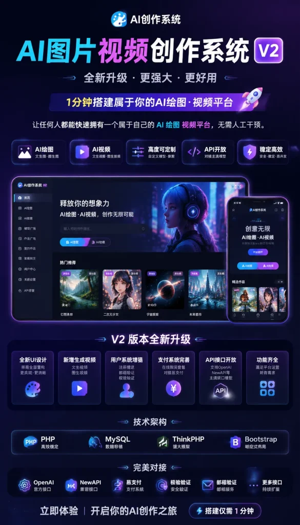 AI图片视频创作系统V2版本