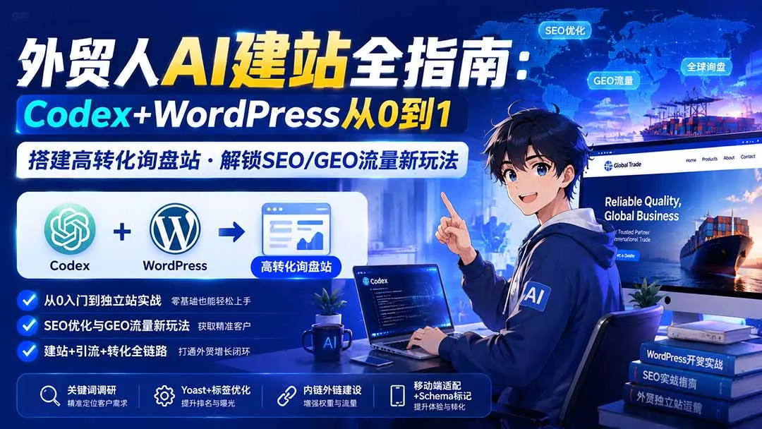 外贸人AI建站全指南：Codex+WordPress从0到1·搭建高转化询盘站·解锁SEO/GEO流量新玩法-更新-云宸阁の小屋