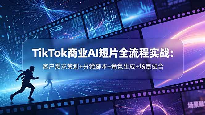 （18678期）TikTok商业AI短片全流程实战：客户需求策划+分镜脚本+角色生成+场景融合-云宸阁の小屋
