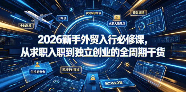 2026新手外贸入行必修课，从求职入职到独立创业的全周期干货-云宸阁の小屋