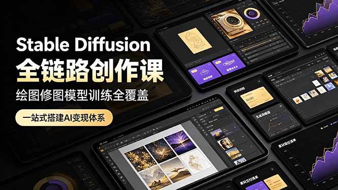 （19154期）Stable Diffusion全链路创作课，绘图修图模型训练全覆盖，一站式搭建AI变现体系-云宸阁の小屋