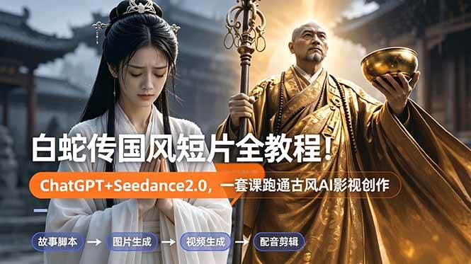 (18737期)白蛇传-国风短片全教程!ChatGPT+Seedance2.0,一套课跑通古风AI影视创作 (18737期)白蛇传-国风短片全教程!ChatGPT+Seedance2.0,一套课跑通古风AI影视创作