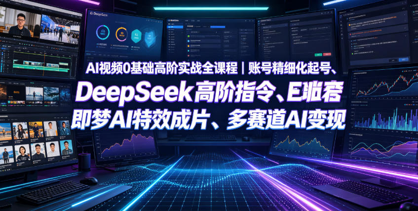 AI视频0基础高阶实战全课程｜账号精细化起号、DeepSeek高阶指令、即梦AI特效成片、多赛道AI短视频量产变现-云宸阁の小屋