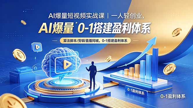 （18652期）AI爆量短视频实战课｜一人轻创业，算法脚本剪辑直播同城，0-1搭建盈利体系-云宸阁の小屋