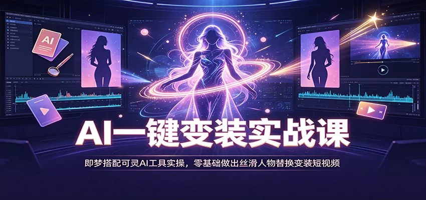 AI一键变装实战课:即梦搭配可灵AI工具实操,零基础做出丝滑人物替换变装短视频-云宸阁の小屋