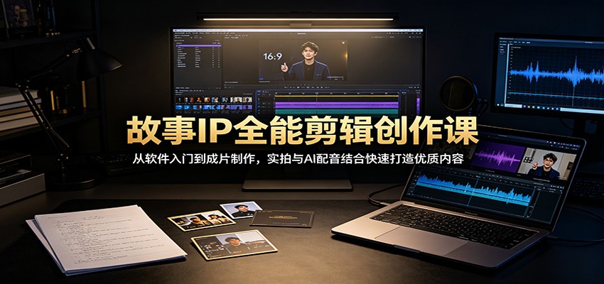 故事IP全能剪辑创作课：从软件入门到成片制作，实拍与AI配音结合快速打造优质内容-云宸阁の小屋
