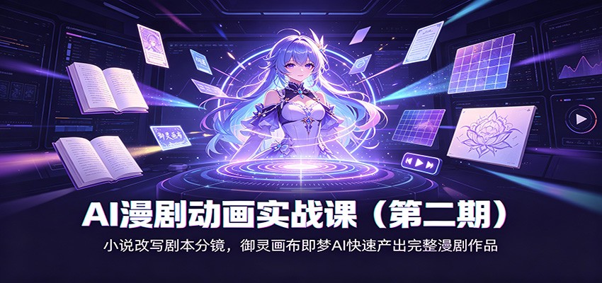 AI漫剧动画实战课（第二期)：小说改写剧本分镜，御灵画布即梦AI快速产出完整漫剧作品-云宸阁の小屋