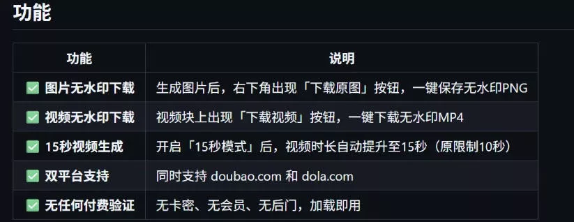 豆包生成15秒视频——浏览器插件，开源免费，纯净无验证，无需任何激活码-云宸阁の小屋