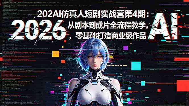 （18656期）2026AI仿真人短剧实战营第4期：从剧本到成片全流程教学，零基础打造商业级作品-云宸阁の小屋